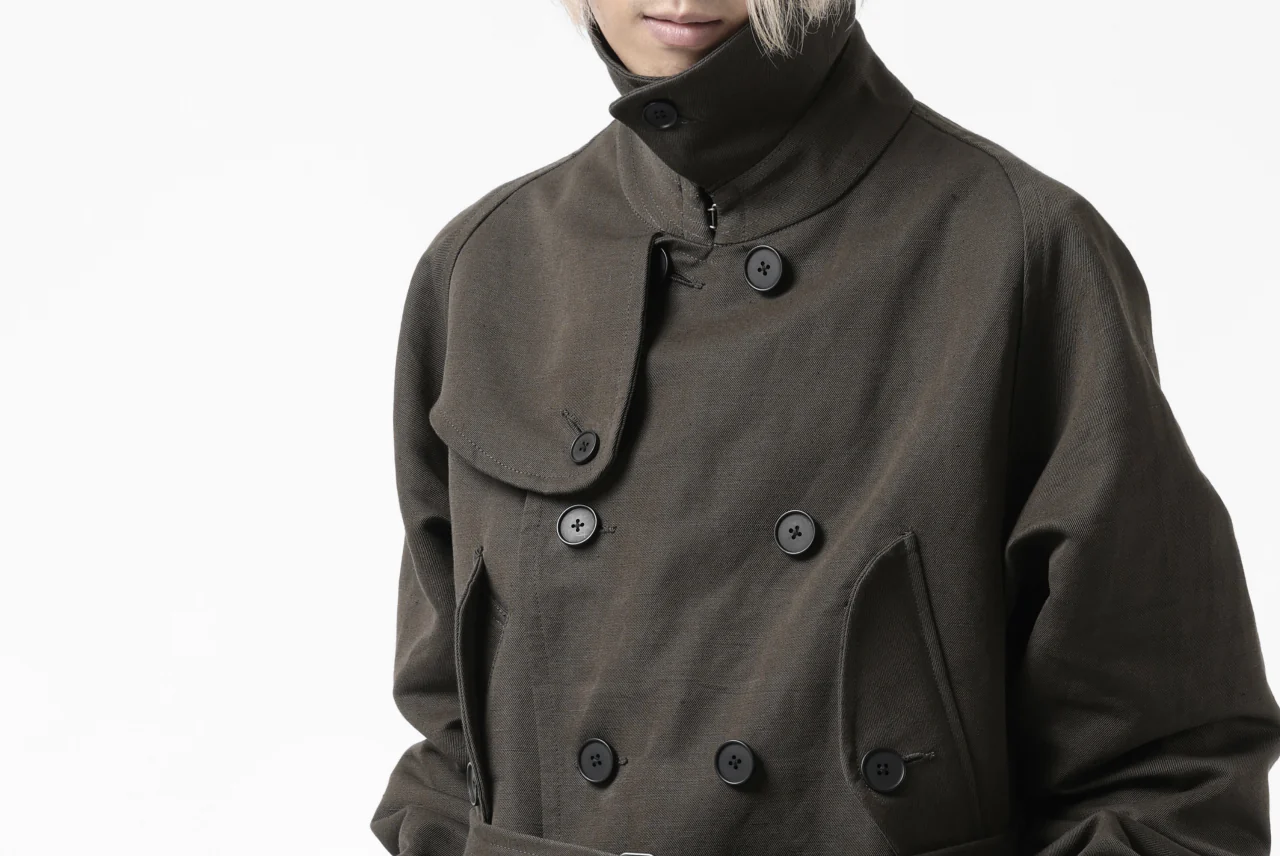 KLASICA GRANADO MOTORCYCLE TRENCH COAT / TRI UNION HIGH DENSITY GABADINE (MILITARY) - Image 46
