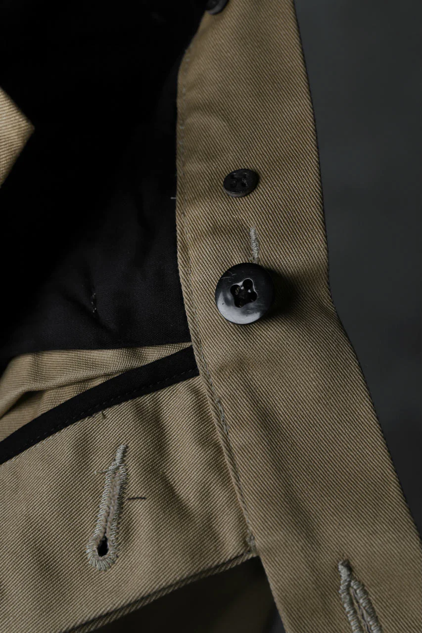 KLASICA GRIOTTE 2 TUCKED WIDE TROUSERS / CHINO CLOTH (BEIGE) - Image 15