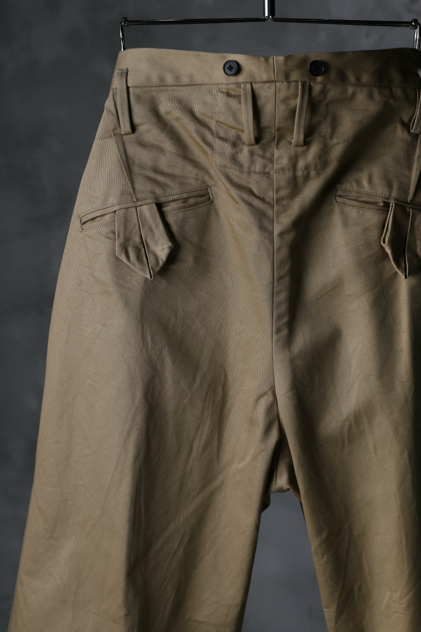 KLASICA GRIOTTE 2 TUCKED WIDE TROUSERS / CHINO CLOTH (BEIGE) - Image 16