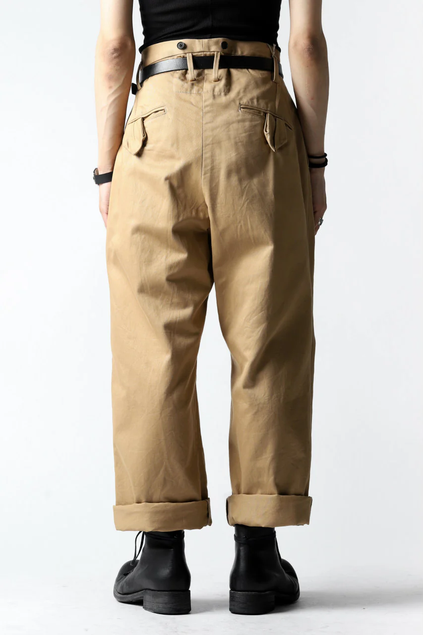 KLASICA GRIOTTE 2 TUCKED WIDE TROUSERS / CHINO CLOTH (BEIGE) - Image 41