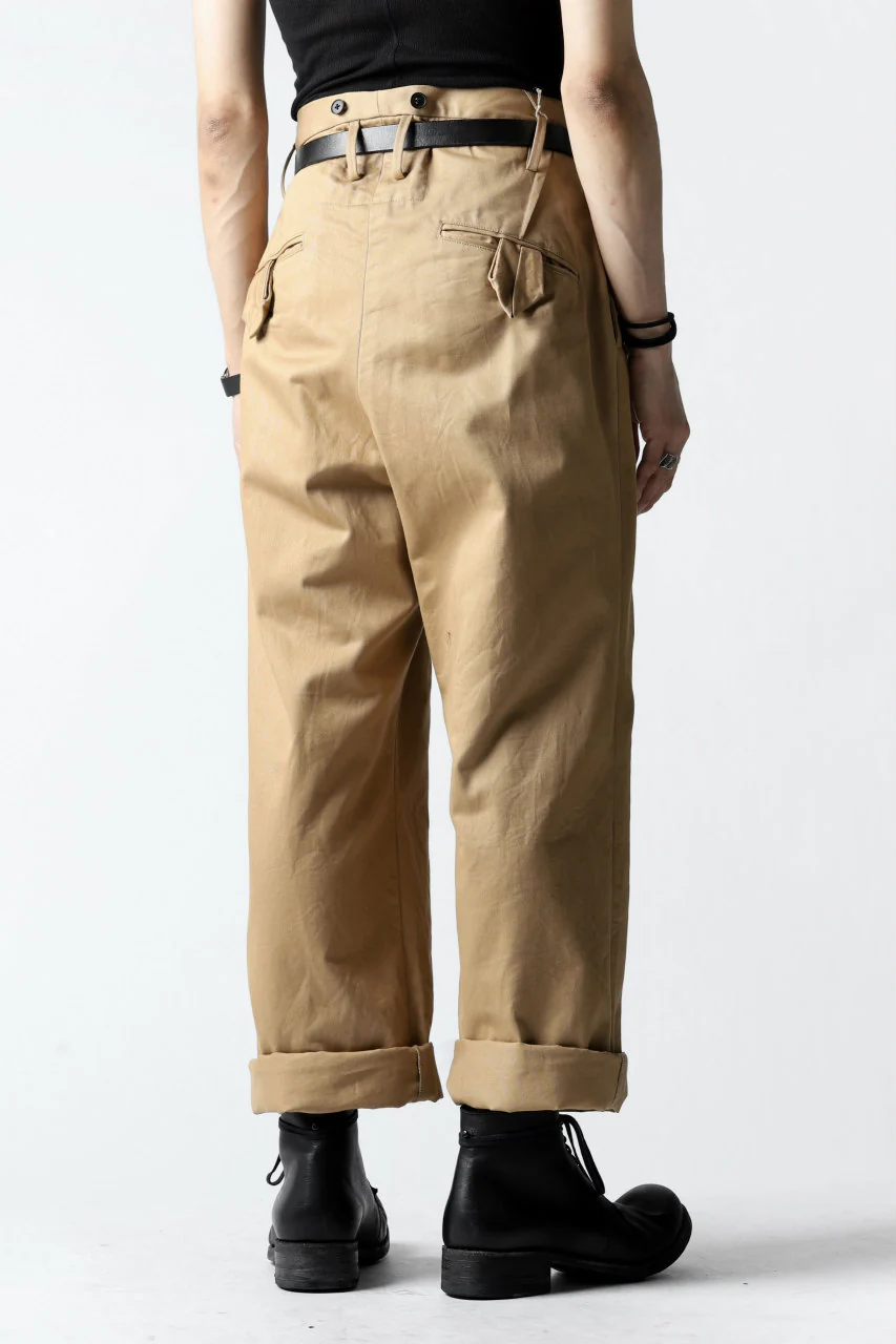 KLASICA GRIOTTE 2 TUCKED WIDE TROUSERS / CHINO CLOTH (BEIGE) - Image 42