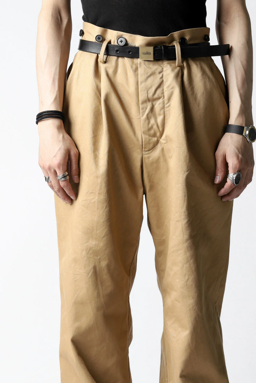 KLASICA GRIOTTE 2 TUCKED WIDE TROUSERS / CHINO CLOTH (BEIGE) - Image 43