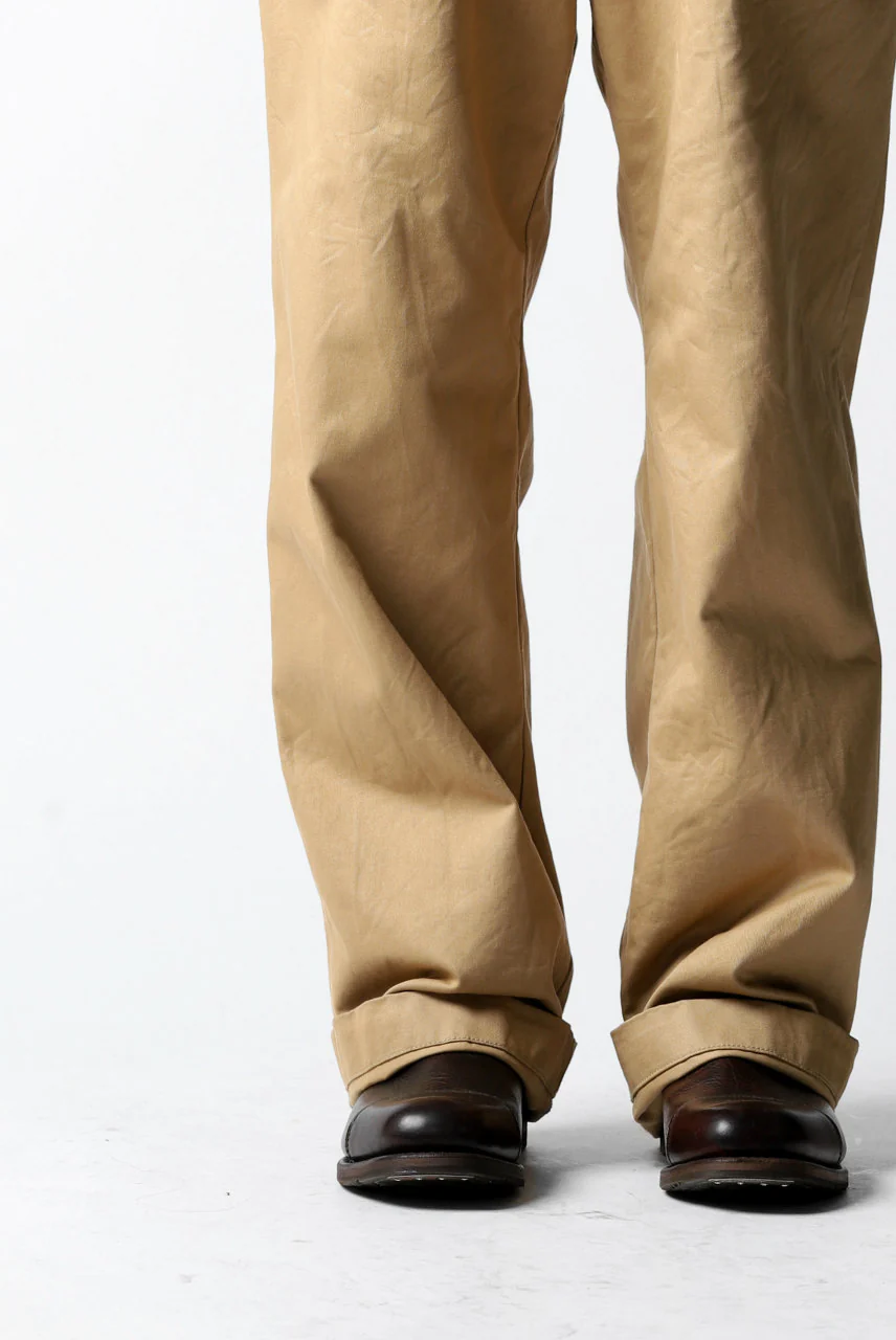 KLASICA GRIOTTE 2 TUCKED WIDE TROUSERS / CHINO CLOTH (BEIGE) - Image 44
