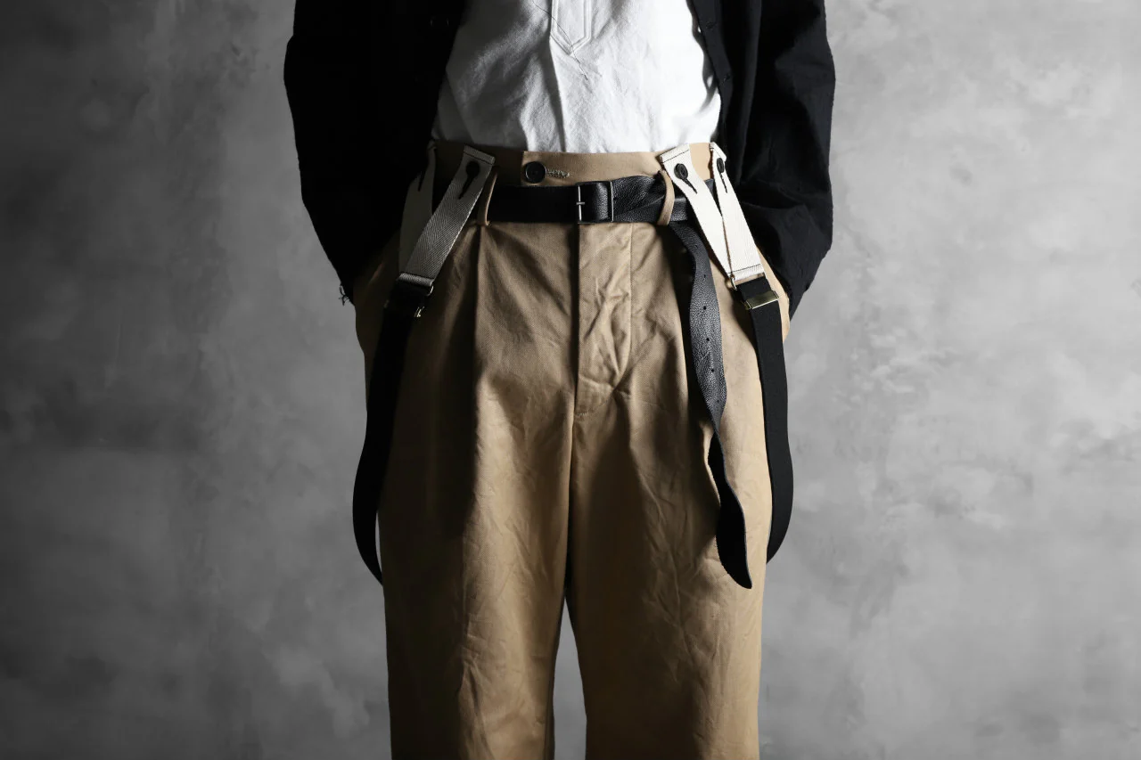 KLASICA GRIOTTE 2 TUCKED WIDE TROUSERS / CHINO CLOTH (BEIGE) - Image 47