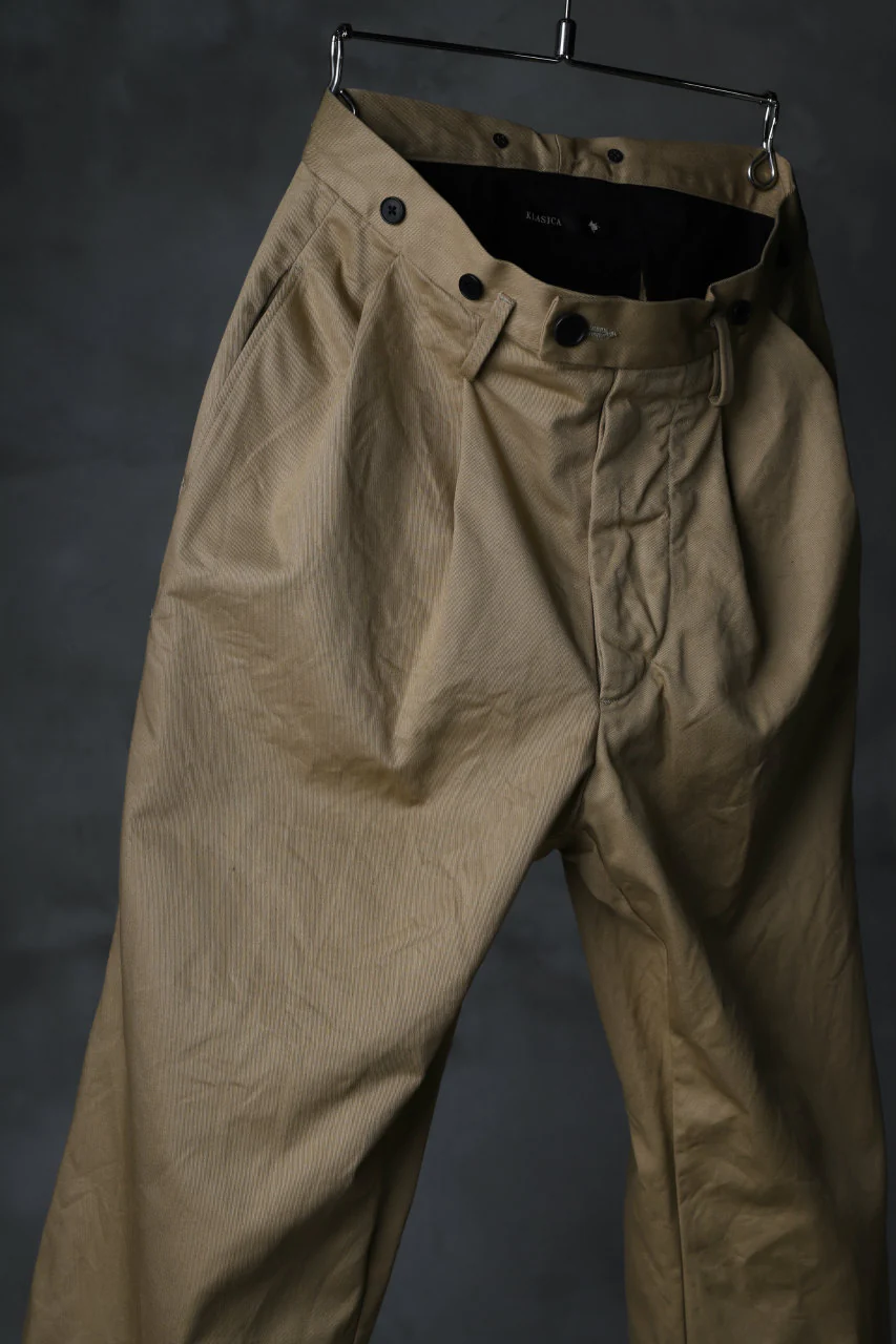 KLASICA GRIOTTE 2 TUCKED WIDE TROUSERS / CHINO CLOTH (BEIGE) - Image 9
