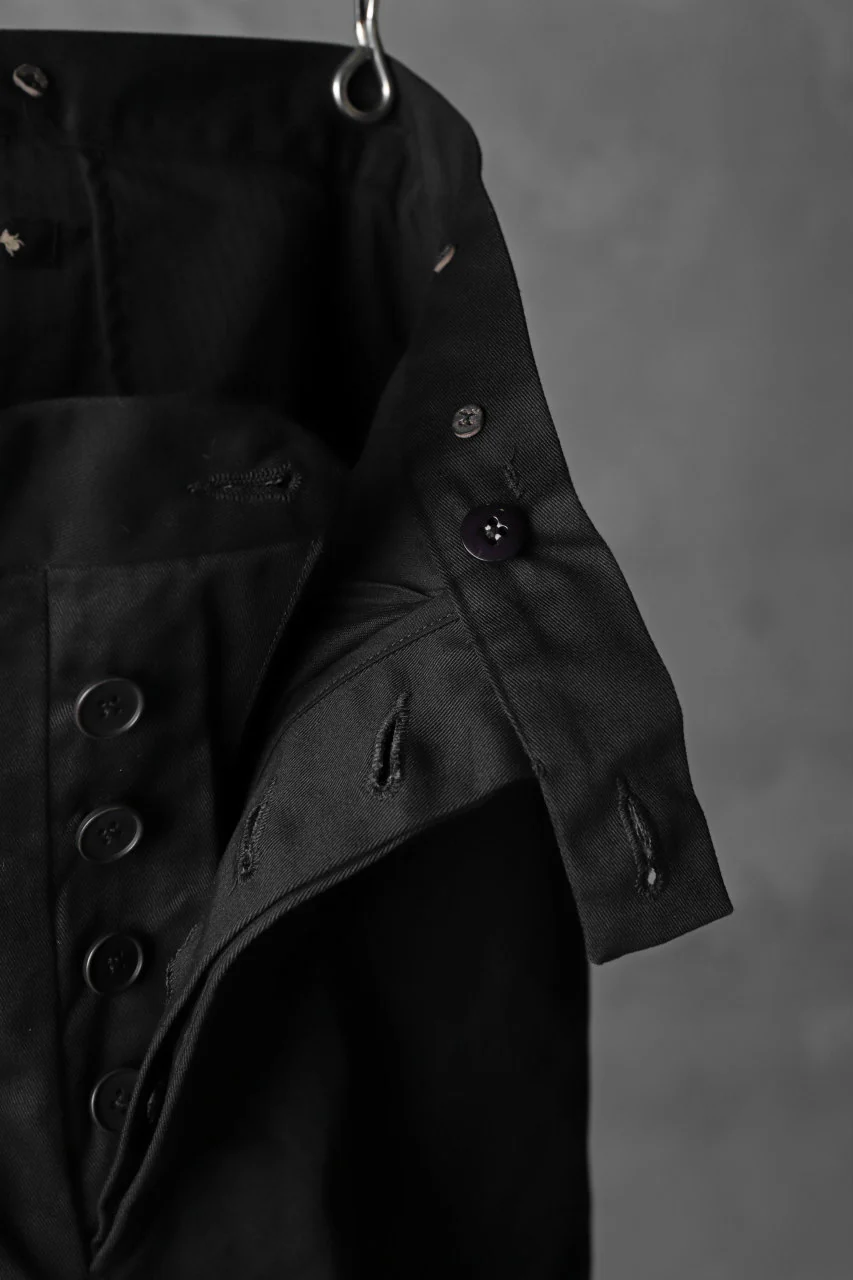 KLASICA GRIOTTE 2 TUCKED WIDE TROUSERS / CHINO CLOTH (BLACK) - Image 13