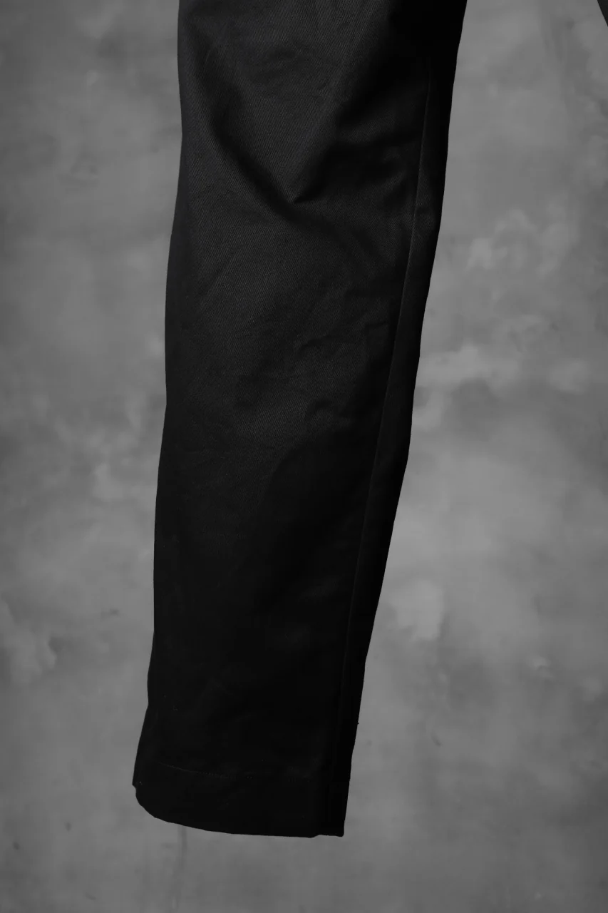 KLASICA GRIOTTE 2 TUCKED WIDE TROUSERS / CHINO CLOTH (BLACK) - Image 15
