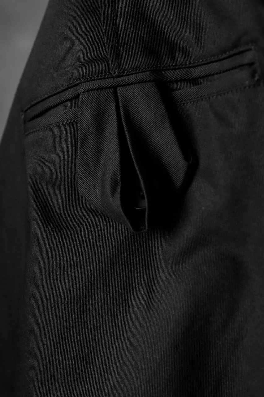 KLASICA GRIOTTE 2 TUCKED WIDE TROUSERS / CHINO CLOTH (BLACK) - Image 19
