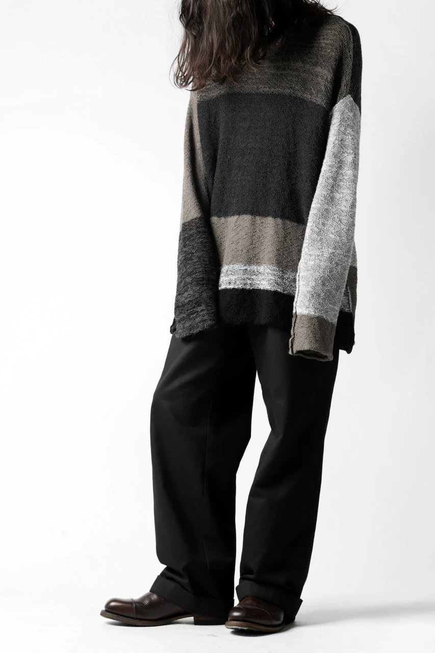 KLASICA GRIOTTE 2 TUCKED WIDE TROUSERS / CHINO CLOTH (BLACK) - Image 32