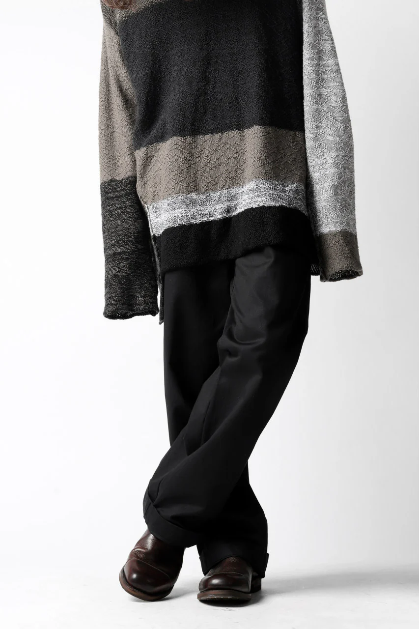 KLASICA GRIOTTE 2 TUCKED WIDE TROUSERS / CHINO CLOTH (BLACK) - Image 33