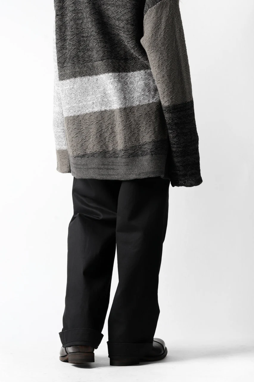KLASICA GRIOTTE 2 TUCKED WIDE TROUSERS / CHINO CLOTH (BLACK) - Image 34