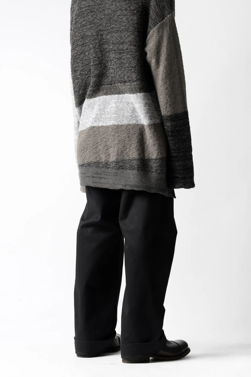 KLASICA GRIOTTE 2 TUCKED WIDE TROUSERS / CHINO CLOTH (BLACK) - Image 35