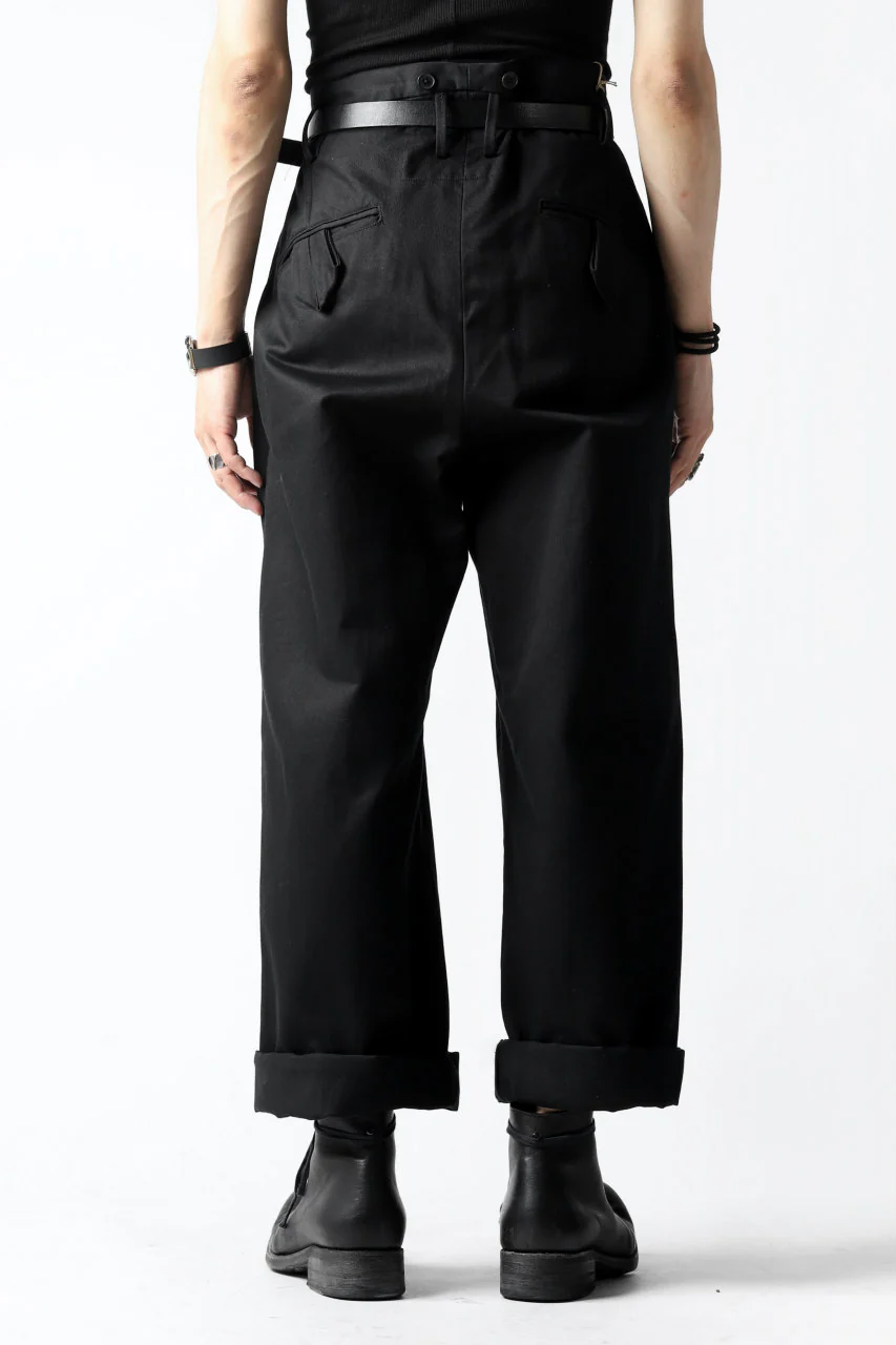 KLASICA GRIOTTE 2 TUCKED WIDE TROUSERS / CHINO CLOTH (BLACK) - Image 42