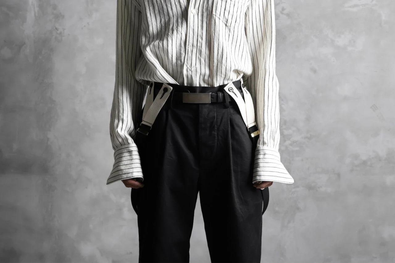 KLASICA GRIOTTE 2 TUCKED WIDE TROUSERS / CHINO CLOTH (BLACK) - Image 44