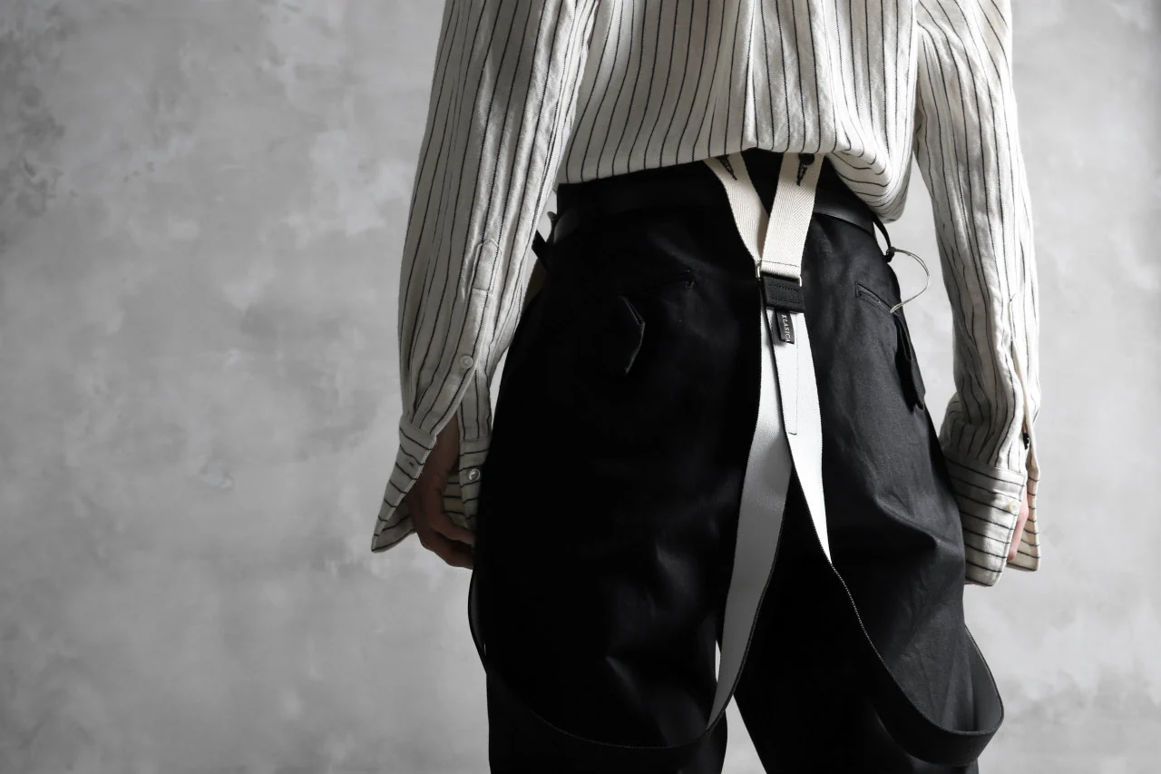 KLASICA GRIOTTE 2 TUCKED WIDE TROUSERS / CHINO CLOTH (BLACK) - Image 48