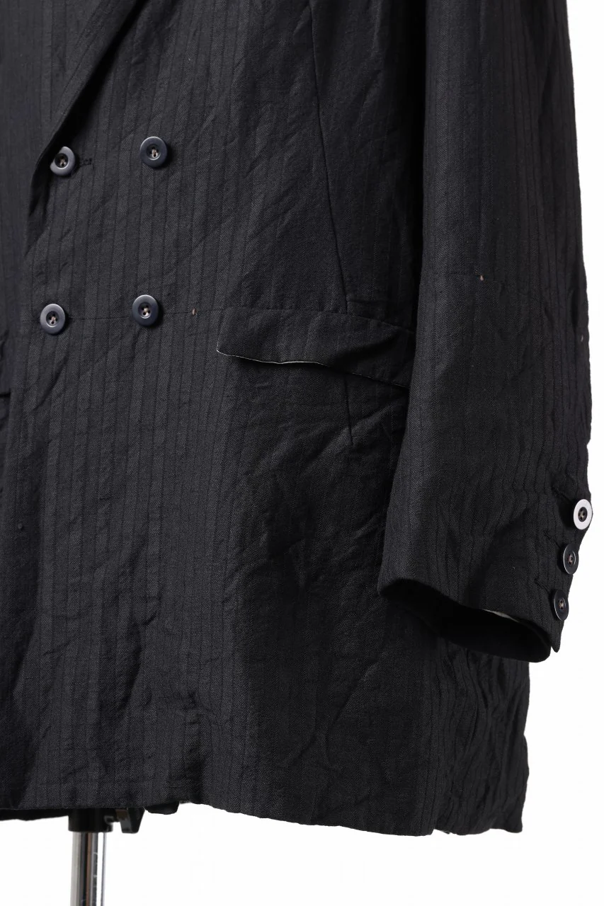 KLASICA HELLEN - Hb DOUBLE BREASTED SEMI LONG BLAZER / HIGH DENSITY HERRING BONE (DARK NIGHT) - Image 15