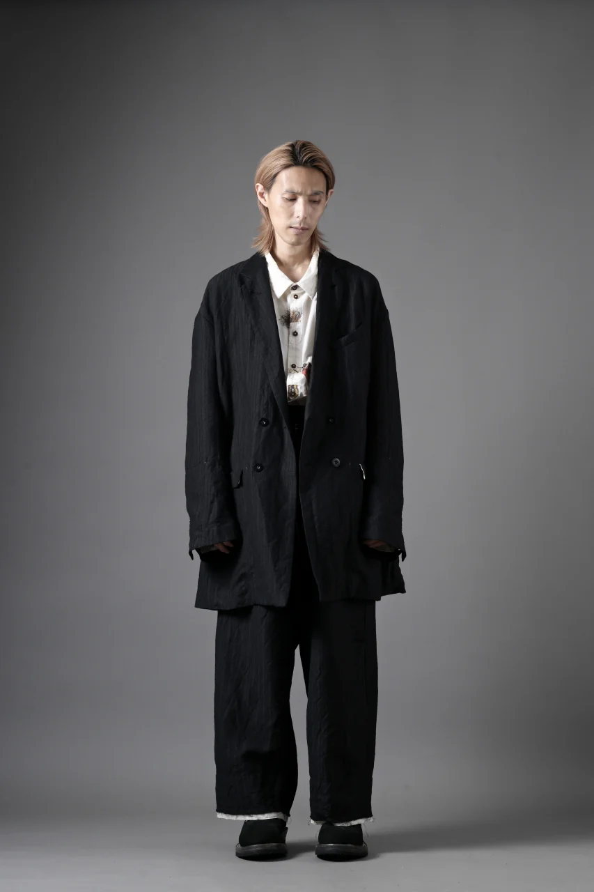 KLASICA HELLEN - Hb DOUBLE BREASTED SEMI LONG BLAZER / HIGH DENSITY HERRING BONE (DARK NIGHT) - Image 33