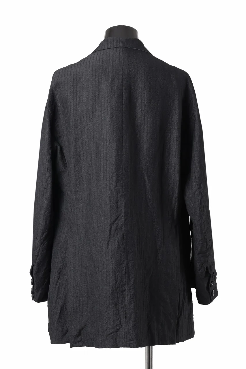 KLASICA HELLEN - Hb DOUBLE BREASTED SEMI LONG BLAZER / HIGH DENSITY HERRING BONE (DARK NIGHT) - Image 5