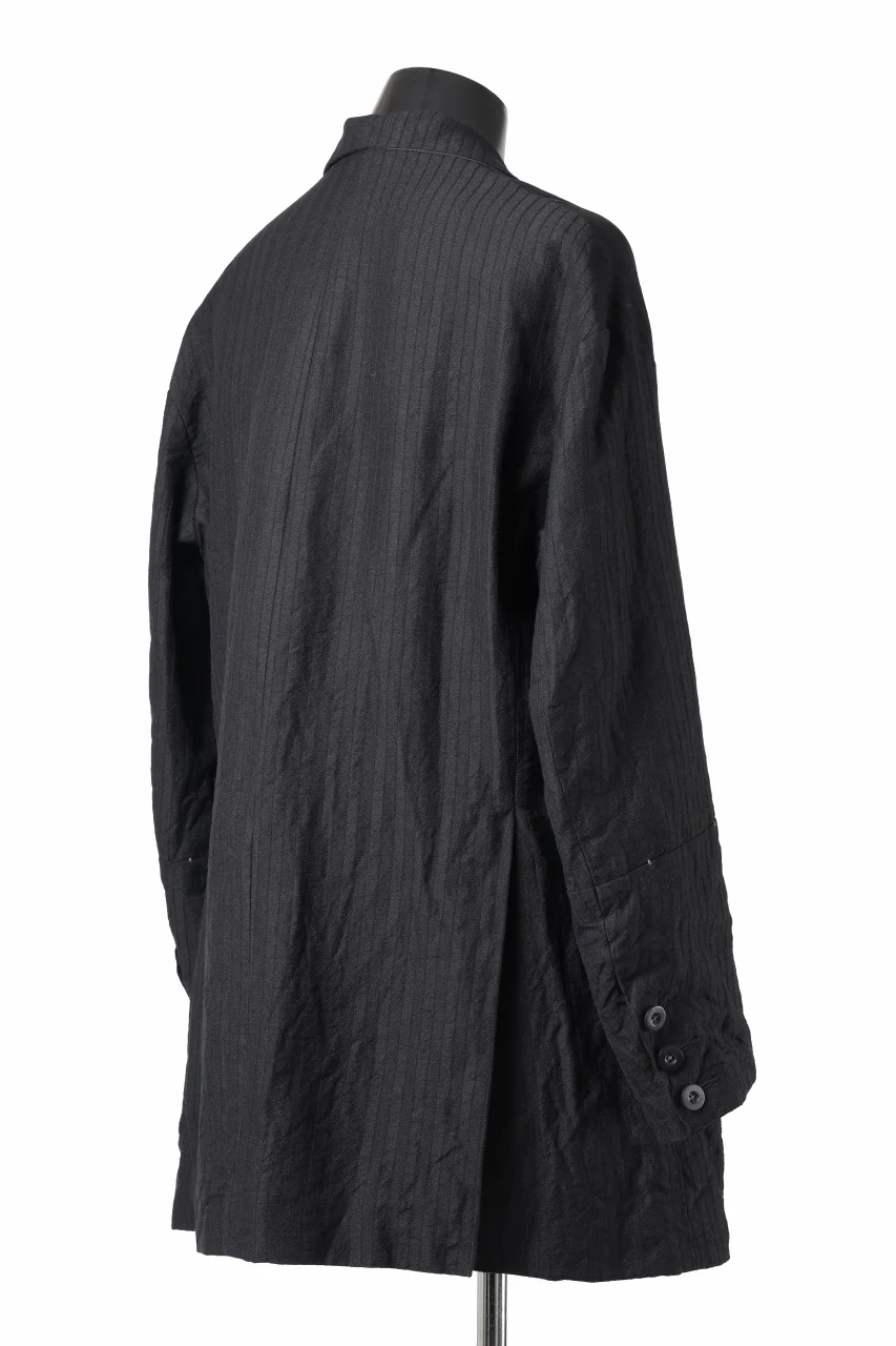 KLASICA HELLEN - Hb DOUBLE BREASTED SEMI LONG BLAZER / HIGH DENSITY HERRING BONE (DARK NIGHT) - Image 6