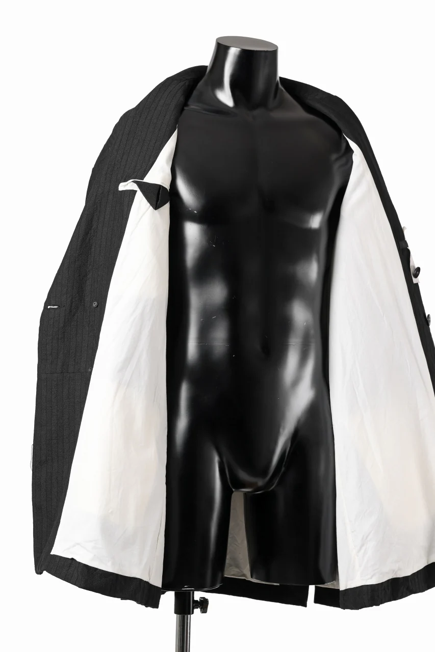 KLASICA HELLEN - Hb DOUBLE BREASTED SEMI LONG BLAZER / HIGH DENSITY HERRING BONE (DARK NIGHT) - Image 7