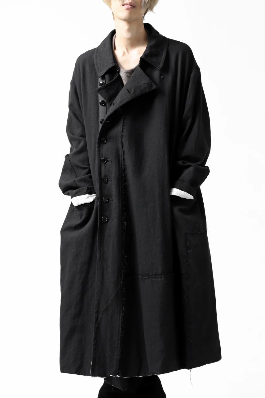 KLASICA HM-C DOUBLE BREASTED COAT / MONOTONE HOUND TOOTH (BLACK) - Image 10