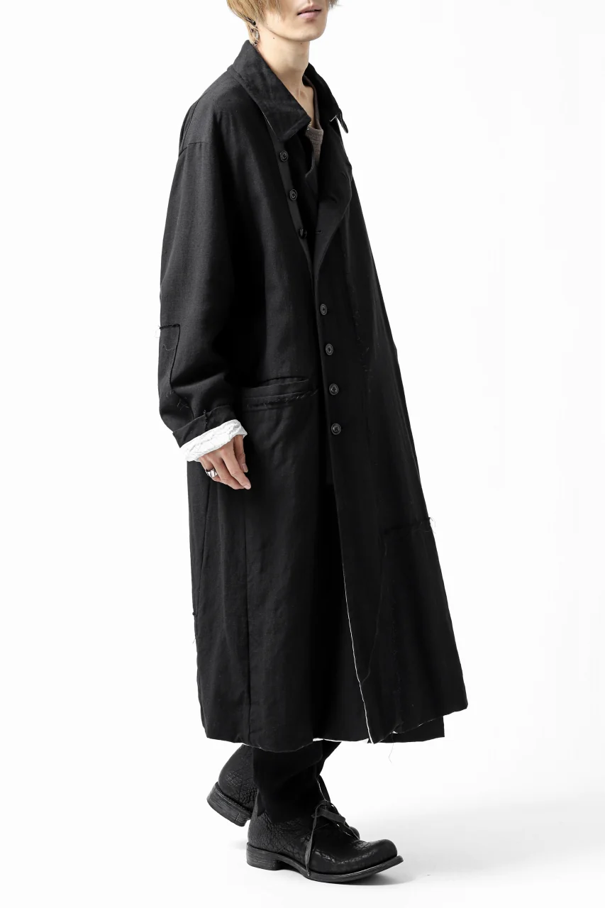 KLASICA HM-C DOUBLE BREASTED COAT / MONOTONE HOUND TOOTH (BLACK) - Image 20