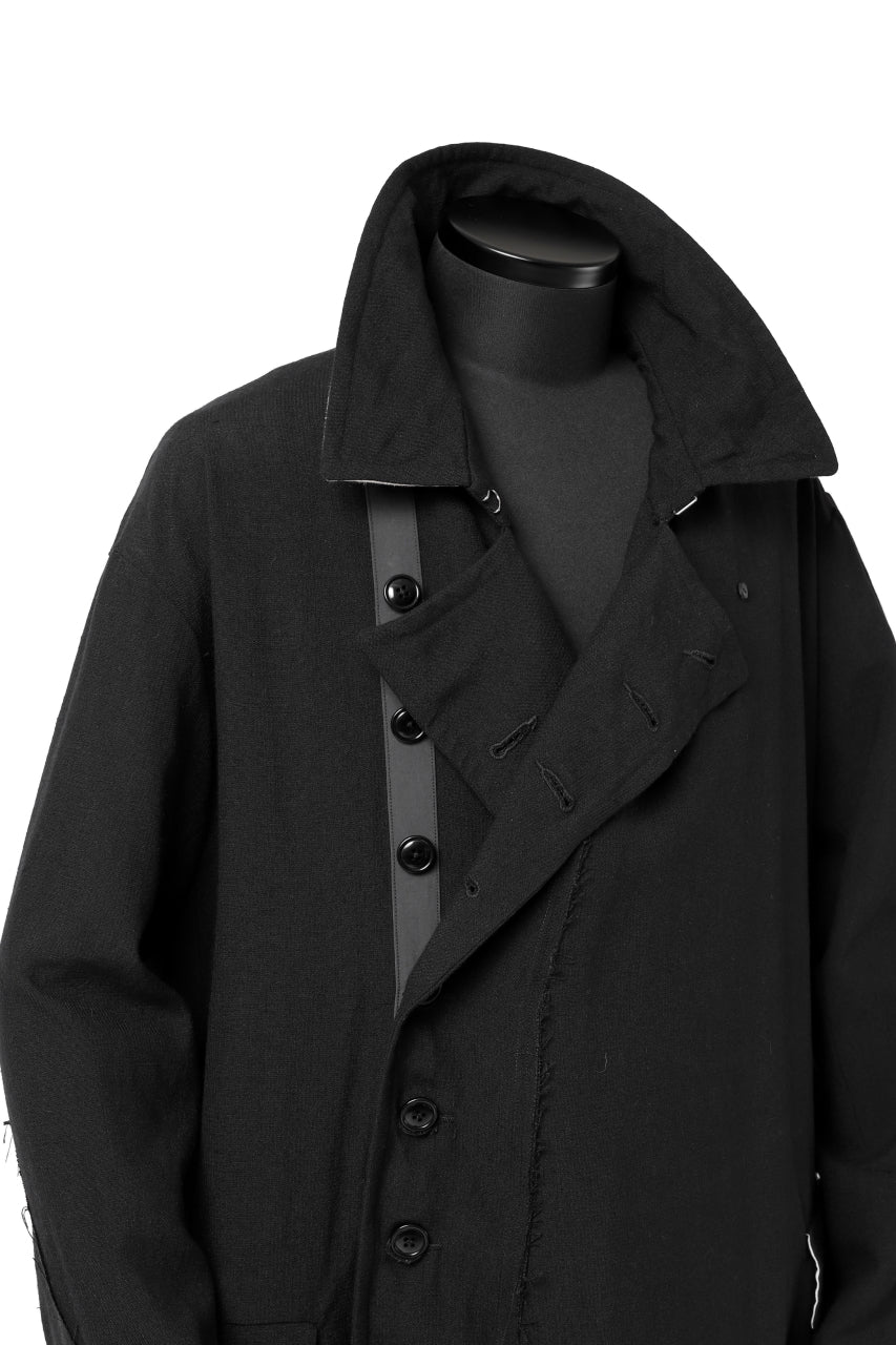 KLASICA HM-C DOUBLE BREASTED COAT / MONOTONE HOUND TOOTH (BLACK) - Image 36