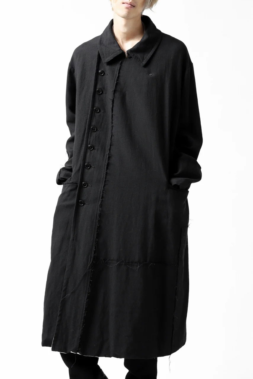 KLASICA HM-C DOUBLE BREASTED COAT / MONOTONE HOUND TOOTH (BLACK) - Image 4