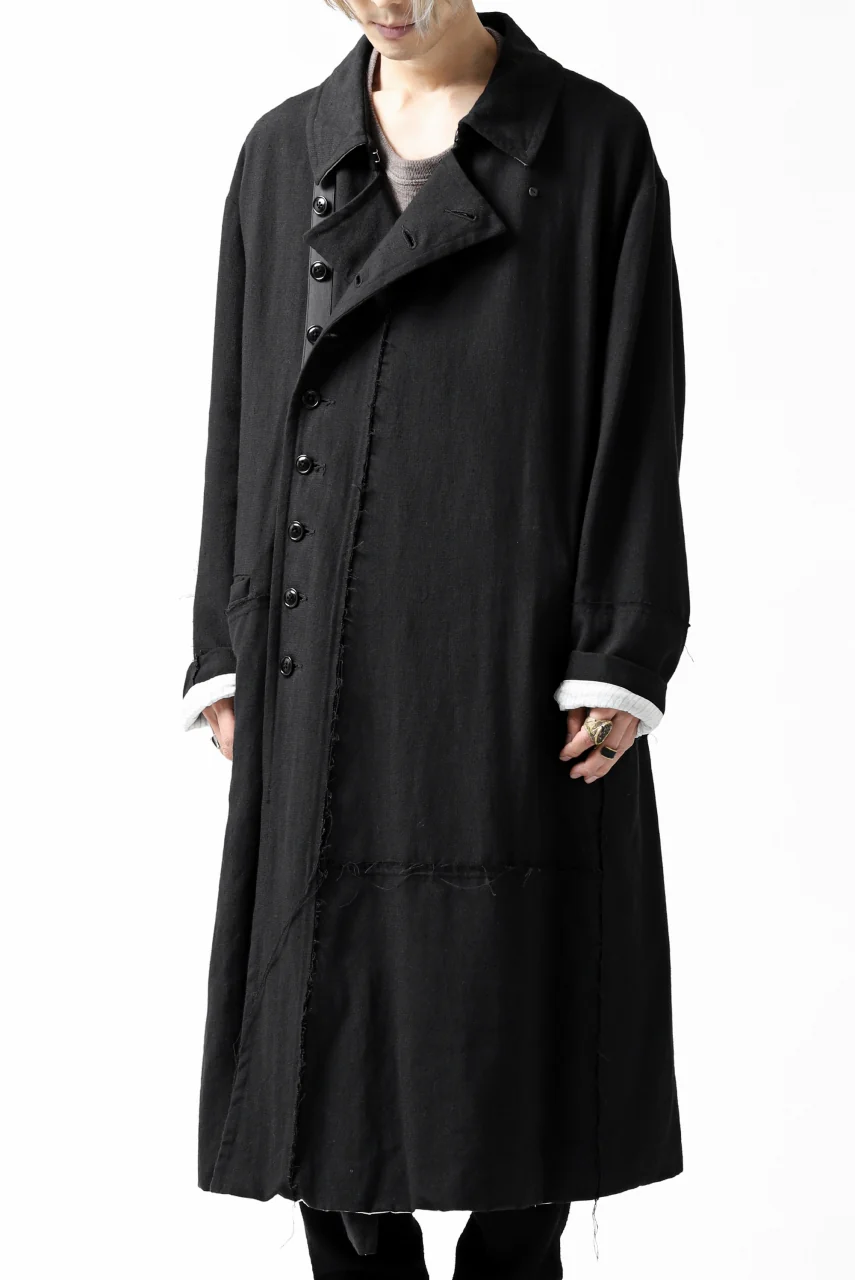 KLASICA HM-C DOUBLE BREASTED COAT / MONOTONE HOUND TOOTH (BLACK) - Image 6