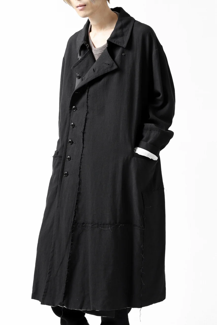 KLASICA HM-C DOUBLE BREASTED COAT / MONOTONE HOUND TOOTH (BLACK) - Image 7