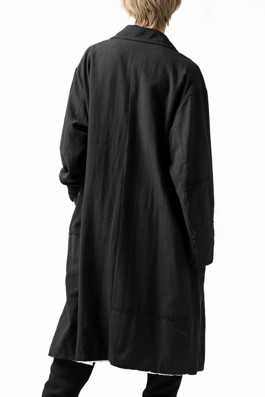 KLASICA HM-C DOUBLE BREASTED COAT / MONOTONE HOUND TOOTH (BLACK) - Image 8