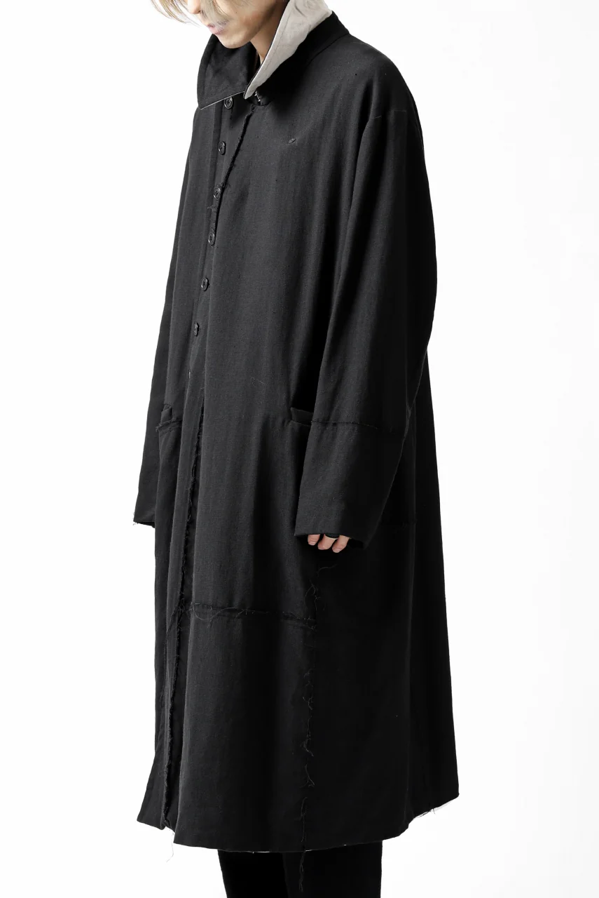 KLASICA HM-C DOUBLE BREASTED COAT / MONOTONE HOUND TOOTH (BLACK) - Image 9
