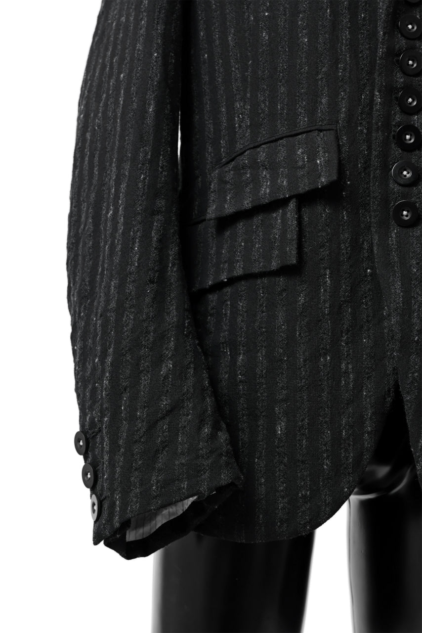 KLASICA HUNTS 10 BUTTONS DOLL BLAZER / LIGHT WEIGHT BLUR STRIPES (INK BLACK) - Image 10