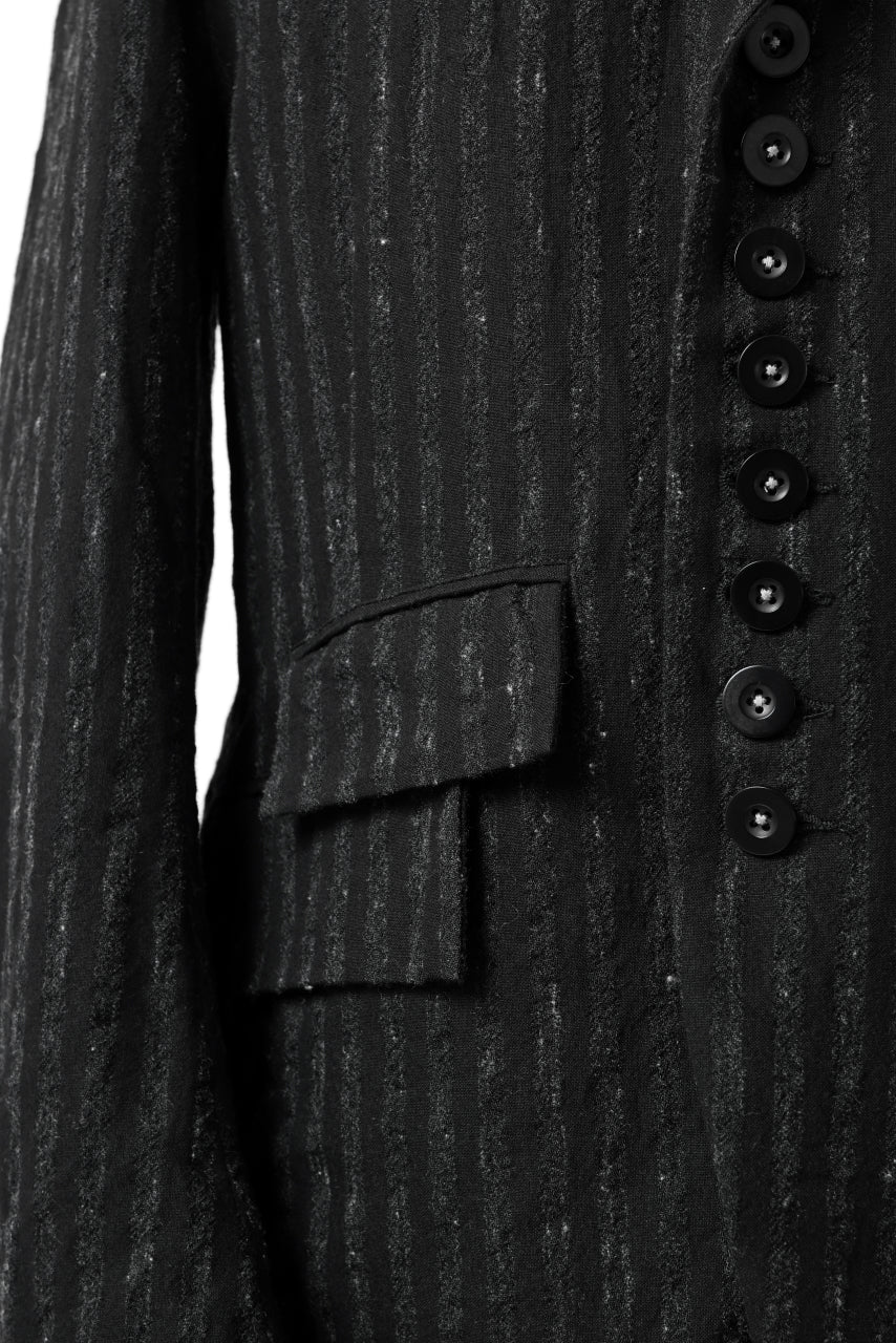 KLASICA HUNTS 10 BUTTONS DOLL BLAZER / LIGHT WEIGHT BLUR STRIPES (INK BLACK) - Image 11