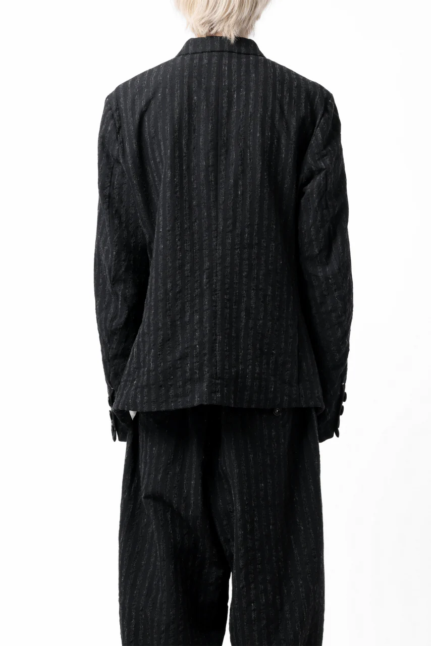KLASICA HUNTS 10 BUTTONS DOLL BLAZER / LIGHT WEIGHT BLUR STRIPES (INK BLACK) - Image 21