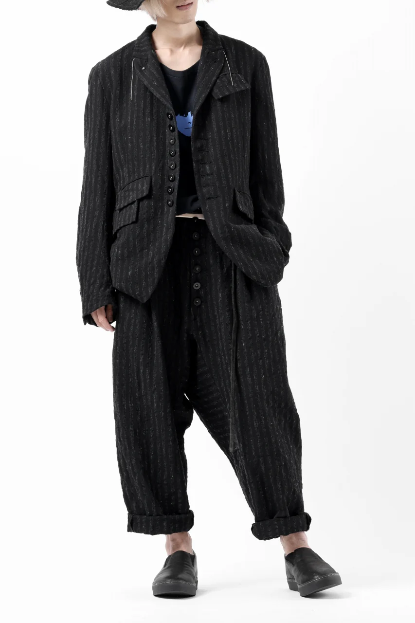 KLASICA HUNTS 10 BUTTONS DOLL BLAZER / LIGHT WEIGHT BLUR STRIPES (INK BLACK) - Image 28