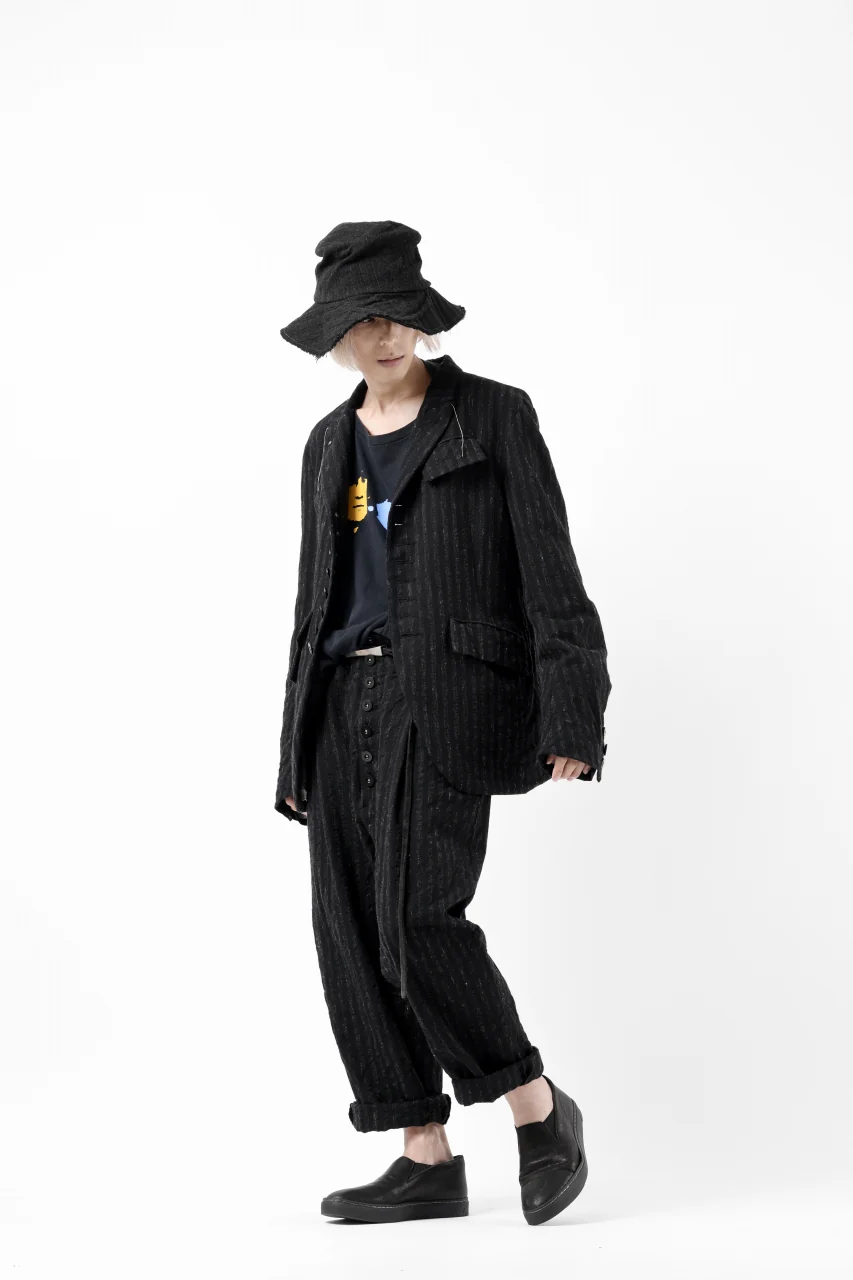 KLASICA HUNTS 10 BUTTONS DOLL BLAZER / LIGHT WEIGHT BLUR STRIPES (INK BLACK) - Image 30
