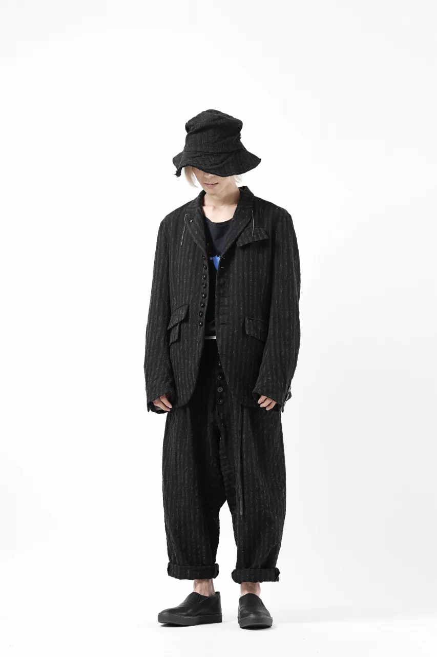 KLASICA HUNTS 10 BUTTONS DOLL BLAZER / LIGHT WEIGHT BLUR STRIPES (INK BLACK) - Image 33