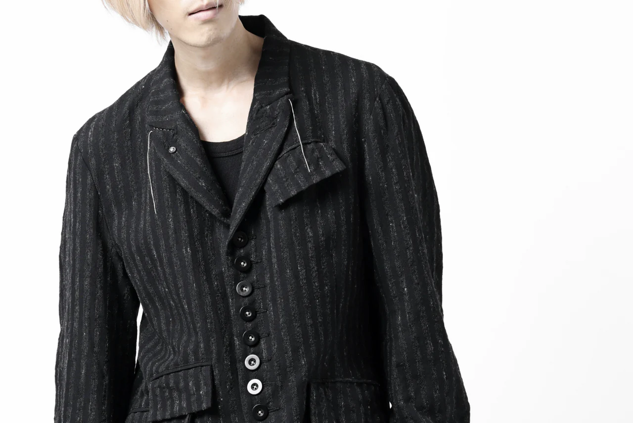 KLASICA HUNTS 10 BUTTONS DOLL BLAZER / LIGHT WEIGHT BLUR STRIPES (INK BLACK) - Image 39
