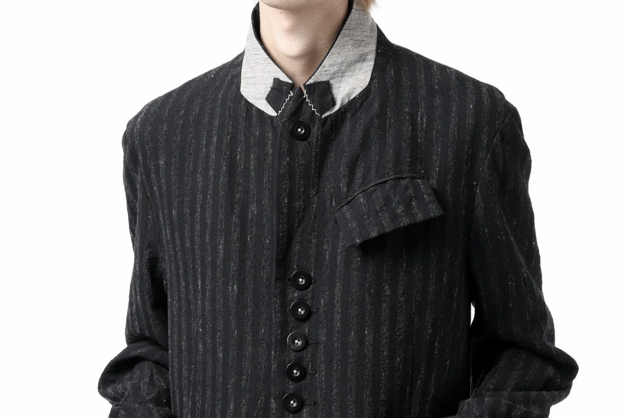 KLASICA HUNTS 10 BUTTONS DOLL BLAZER / LIGHT WEIGHT BLUR STRIPES (INK BLACK) - Image 40