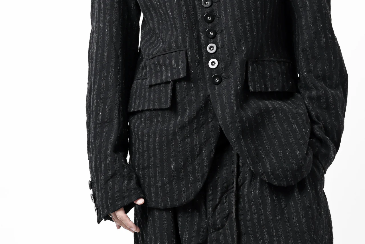 KLASICA HUNTS 10 BUTTONS DOLL BLAZER / LIGHT WEIGHT BLUR STRIPES (INK BLACK) - Image 41