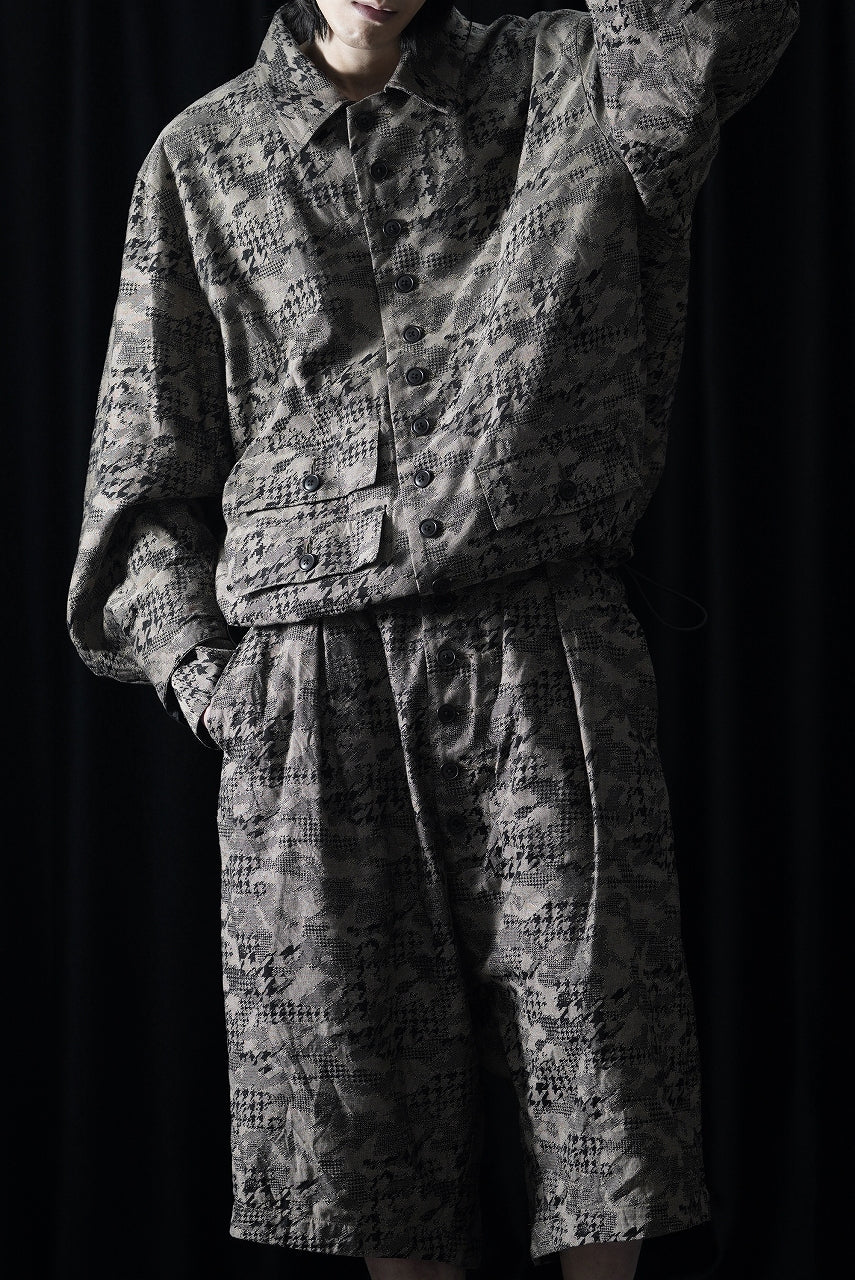 KLASICA "IRWELL" CURVED ARM BUTTON BLOUSON / BACK JACQUARD HOUND TOOTH CAMO (FOREST) - Image 13