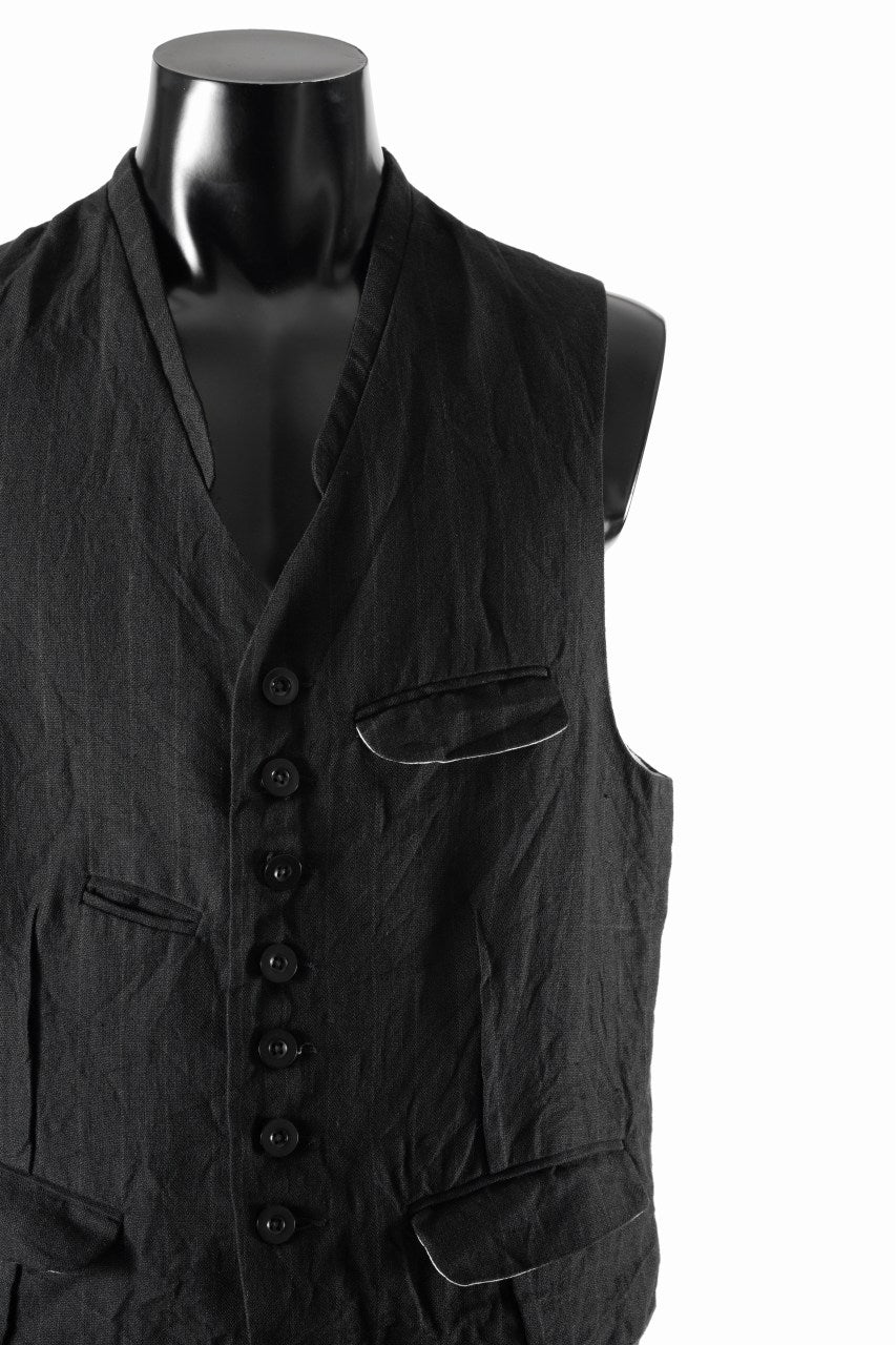 KLASICA "JEUNET" SQUARE SHAPED LOOSE VEST / OBSCURE STRIPED 3/3 MINI HBT (MID NIGHT) - Image 6
