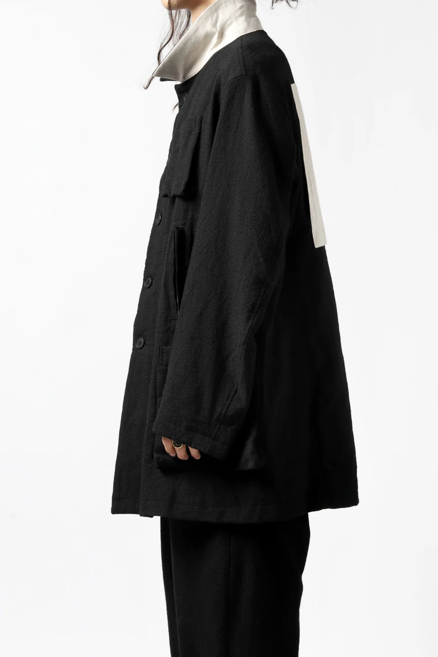 KLASICA KISTE-TWEED SHORT COAT / OFF TWEED WOOL (BLACK) - Image 10