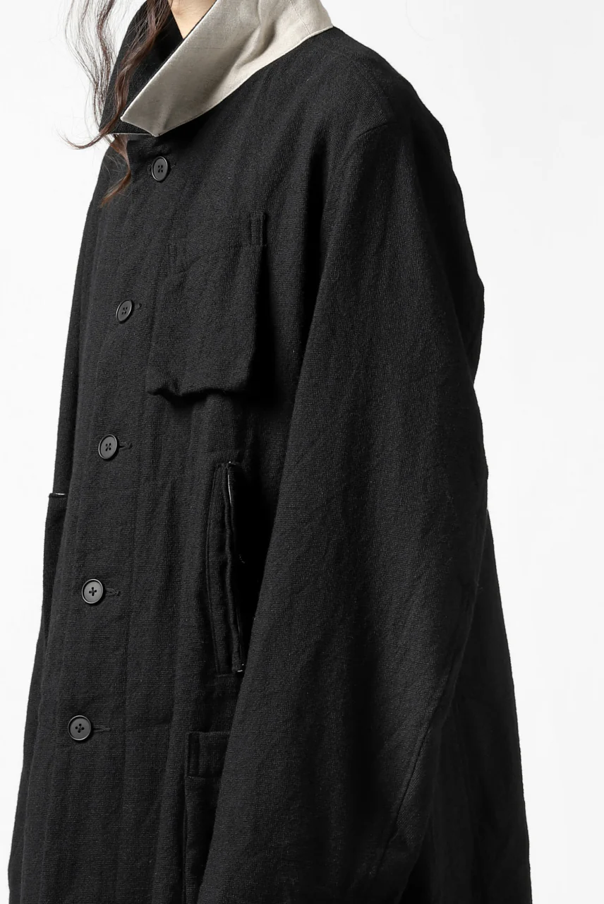 KLASICA KISTE-TWEED SHORT COAT / OFF TWEED WOOL (BLACK) - Image 14
