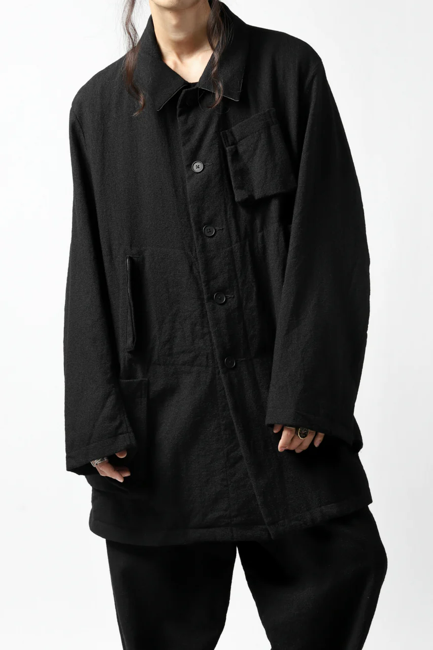 KLASICA KISTE-TWEED SHORT COAT / OFF TWEED WOOL (BLACK) - Image 5