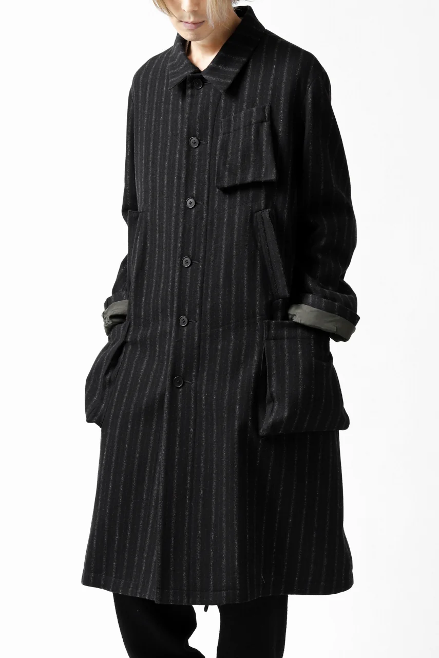 KLASICA KISTEL WORK COAT / WOOL FLANNEL (VINTAGE STRIPE) - Image 3