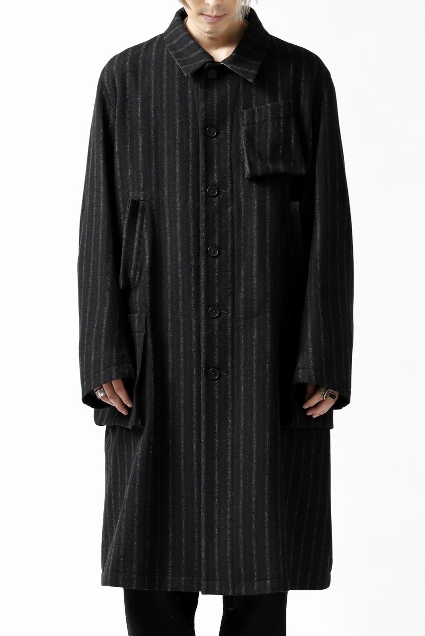 KLASICA KISTEL WORK COAT / WOOL FLANNEL (VINTAGE STRIPE) - Image 4