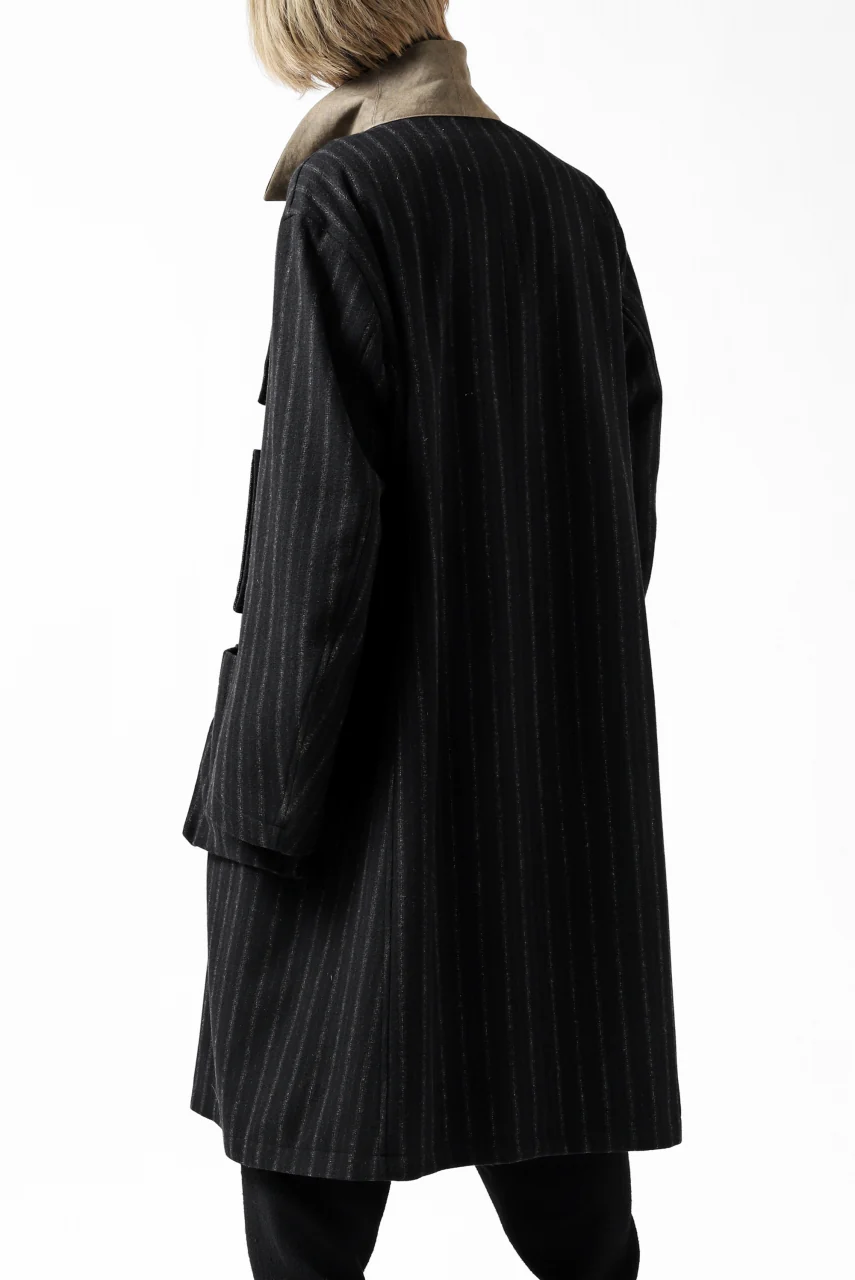 KLASICA KISTEL WORK COAT / WOOL FLANNEL (VINTAGE STRIPE) - Image 9