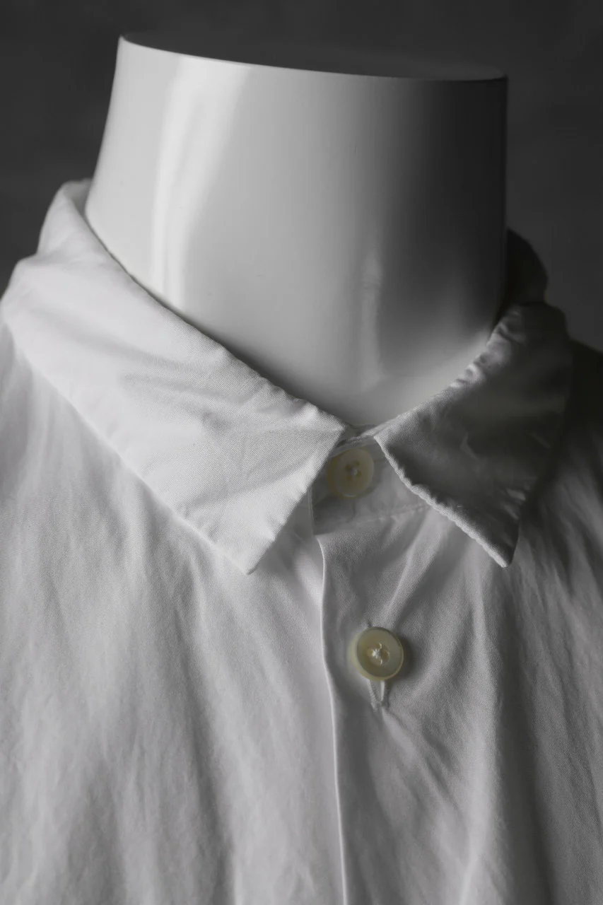 KLASICA LOOSE HALF SLEEVE SHIRT / BROAD CLOTH (GARMENT WASHED) (WHITE) - Image 10